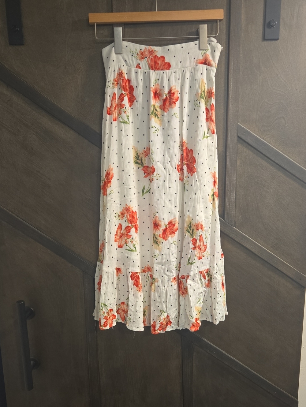 Illa Illa Pink And White Floral Maxi Skirt Lined